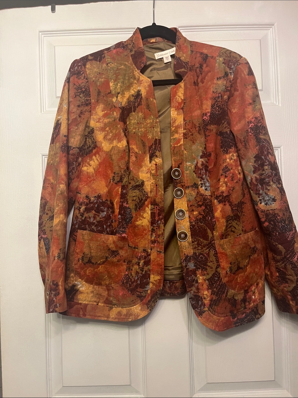 Coldwater Creek Rust Multi Floral Blazer